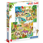 Clementoni Puzzle Zoo 2x60 kosov