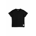 Otroška kratka majica Mini Rodini črna barva - črna. Otroške kratka majica iz kolekcije Mini Rodini. Model izdelan iz pletenine.