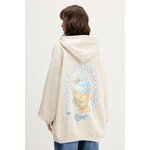 Pulover adidas Originals Taiyaki - bež. Pulover s kapuco iz kolekcije adidas Originals, izdelan iz elastičnega materiala srednje debeline. Model z mehko oblazinjeno sredino zagotavlja optimalno toplotno udobje.