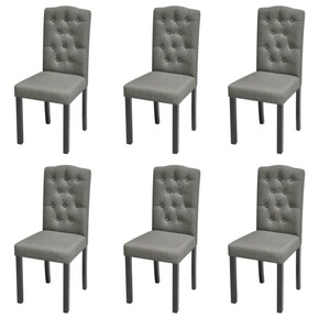 Jedilni stoli 6 kosov sivo blago
