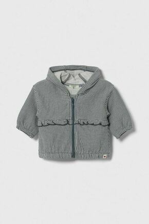 Bombažen pulover za dojenčka United Colors of Benetton siva barva