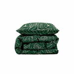 Zelena enojna/podaljšana posteljnina iz damasta 140x220 cm Abstract leaves – Södahl
