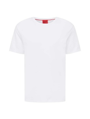 Bombažna kratka majica HUGO bela barva - bela. Lahkotna kratka majica iz kolekcije HUGO