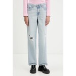 Kavbojke Guess Jeans W6RA0I D5M5D - modra. Kavbojke iz kolekcije Guess Jeans boyfriend kroja, z visokim pasom. Model izdelan iz spranega denima.