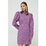 Bombažna obleka Custommade vijolična barva - vijolična. Lahkotna obleka iz kolekcije Custommade. Model izdelan iz vzorčaste tkanine. Model iz zračne bombažne tkanine.
