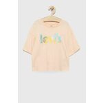 Levi's bombažna otroška majica - roza. T-shirt otrocih iz zbirke Levi's. Model narejen iz tiskane tkanine.
