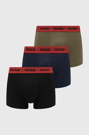 Boksarice HUGO 3-pack moški - modra. Boksarice iz kolekcije HUGO. Model izdelan iz elastične pletenine. V kompletu so trije pari.