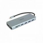 USB razdelilnik DICOTA D32065, USB-C, 3x USB-A, 2x HDMI, Srebrn