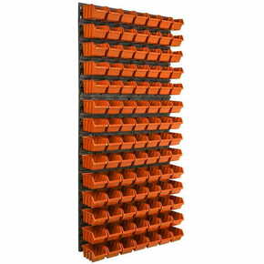 Botle Stenska plošča za orodje 58 x 117 cm z 98 kos Škatla viseče Oranžna škatle Sistem za shranjevanje
