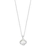 Lotus Silver Nežna srebrna ogrlica s prozornimi cirkoni in sintetičnim biserom LP3094-1 / 1 srebro 925/1000