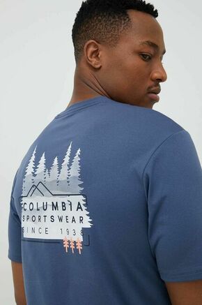 Športna kratka majica Columbia Legend Trail - modra. Športna kratka majica iz kolekcije Columbia. Model izdelan iz materiala