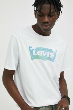 Bombažna kratka majica Levi's bela barva - bela. Kratka majica iz kolekcije Levi's