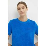 Kratka majica Picture Carrella ženska, WTS427 - modra. Kratka majica iz kolekcije Picture, izdelana iz frotirne tkanine. Model iz izjemno udobne, zračne tkanine z visoko vsebnostjo bombaža.