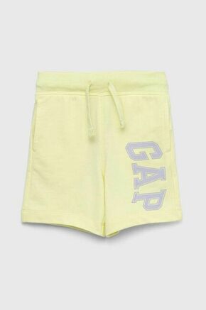 Otroške kratke hlače GAP rumena barva - rumena. Otroški kratke hlače iz kolekcije GAP. Model izdelan iz tanke