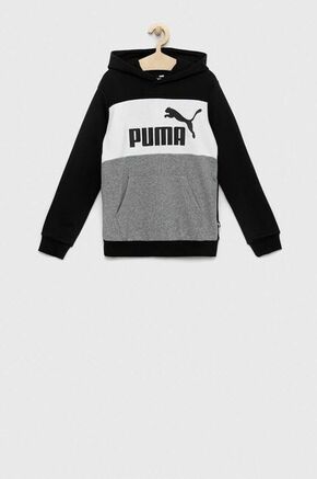 Otroški pulover Puma ESS Colorblock Hoodie TR B črna barva