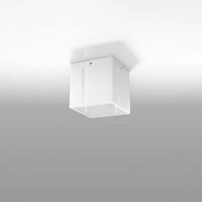 Bela stropna svetilka s kovinskim senčnikom 10x10 cm Pax – Nice Lamps