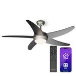 Klarstein Bolero 2 v 1 Smart, stropni ventilator, Ø 132 cm, svetloba 55 W, daljinski upravljalnik, upravljanje prek aplikacije, dvosmerno delovanje