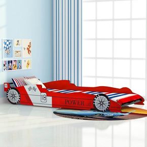 VidaXL Otroška postelja dirkalni avtomobil 90x200 cm rdeče barve