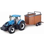 Bburago 10cm Farm Traktor New Holland s prikolico za konje