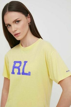 Bombažna kratka majica Polo Ralph Lauren rumena barva - rumena. Kratka majica iz kolekcije Polo Ralph Lauren