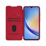 NILLKIN preklopna torbica QIN Pro z zaščito kamere za Samsung Galaxy A55 - rdeča