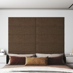 vidaXL Stenski paneli 12 kosov rjavi 90x30 cm blago 3,24 m²