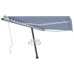 Vidaxl Prostostoječa ročno zložljiva tenda 450x300 cm modra/bela