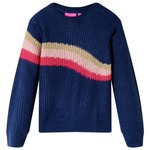 vidaXL Otroški pulover pleten mornarsko moder 92