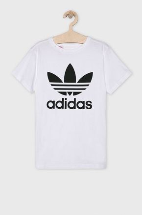 Adidas Originals otroški t-shirt 128-164 cm - bela. Otroški t-shirt iz kolekcije adidas Originals. Model izdelan iz pletenine s potiskom.
