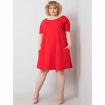 BASIC FEEL GOOD Ženska obleka s kratkimi rokavi plus velikost BELLAMY rdeča RV-SK-6639.02X_364872 3XL