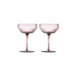 Komplet kozarcev za vino Pols Potten Pum Coupe Glasses 250 ml 2-pack - roza. Komplet kozarcev za vino iz kolekcije Pols Potten. Model izdelan iz stekla.
