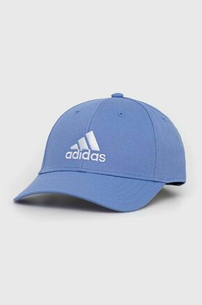 Bombažna bejzbolska kapa adidas Performance - modra. Kapa s šiltom vrste baseball iz kolekcije adidas Performance. Model izdelan iz tkanine z nalepko.