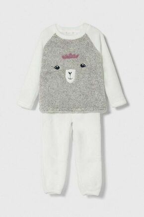 Otroška pižama zippy bela barva - bela. Otroški pižama iz kolekcije zippy. Model izdelan iz vzorčaste pletenine.
