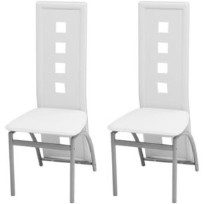 Shumee Jedilni stoli 2 kosa belo umetno usnje