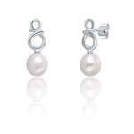 JwL Luxury Pearls Občutljivi srebrni uhani s pravimi belimi biseri JL0683