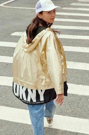 Otroška jakna Dkny zlata barva - zlata. Otroški jakna iz kolekcije Dkny. Prehoden model