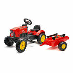 Falk traktor s prikolico, 132 x 42 x 53 cm, rdeč