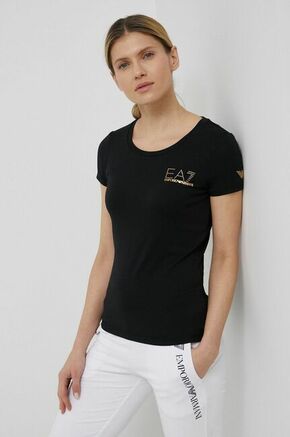 EA7 Emporio Armani T-shirt - črna. Ujemajoca majica iz zbirke EA7 Emporio Armani. Model narejen iz tanka