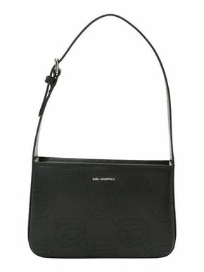 Usnjena torbica Karl Lagerfeld črna barva - črna. Torba iz kolekcje Karl Lagerfeld. Na zapenjanje model narejen iz naravnega usnja.