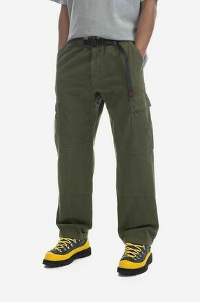 Bombažne hlače Gramicci Cargo Pant zelena barva - zelena. Cargo hlače iz kolekcije Gramicci. Model izdelan iz enobarvne tkanine. Model iz izjemno udobne bombažne tkanine.
