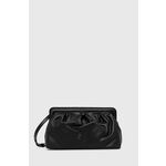 Torbica Coccinelle črna barva - črna. Srednje velika torbica iz kolekcije Coccinelle. na zapenjanje, model izdelan iz naravnega usnja.