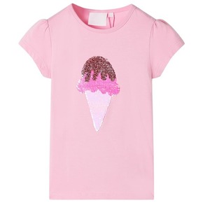 VidaXL Otroška majica s kratkimi rokavi živo roza 104