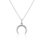 Beneto Nežna srebrna ogrlica s polmesecom AGS650 / 47 (verižica, obesek) srebro 925/1000