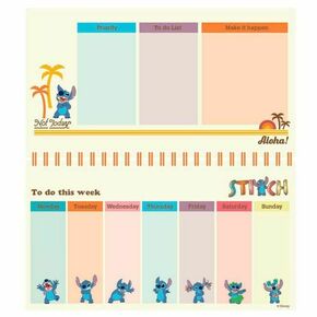 NEW Tedenski načrtovalec Disney Stitch Papir (35 x 16