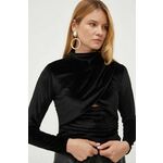 Majica Silvian Heach ženska, črna barva - črna. Majica z dolgimi rokavi iz kolekcije Silvian Heach, izdelana iz enobarvne pletenine. Material z optimalno elastičnostjo zagotavlja popolno svobodo gibanja.