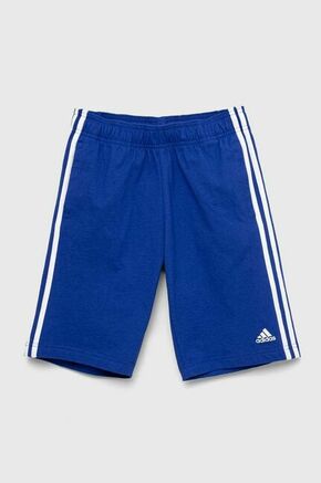 Otroške bombažne kratke hlače adidas U 3S KN - modra. Otroške kratke hlače iz kolekcije adidas. Model izdelan iz tanke