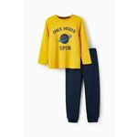 Otroška bombažna pižama zippy rumena barva - rumena. Otroški pižama iz kolekcije zippy. Model izdelan iz pletenine s potiskom.