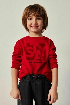 Otroški pulover Mayoral rdeča barva - rdeča. Otroški pulover iz kolekcije Mayoral. Model izdelan iz pletenine s potiskom.