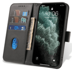 Onasi Wallet ovitek za Galaxy A22 A226 5G, preklopni, usnjen, črn
