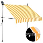 shumee Ročno zložljiva tenda z LED lučmi 150 cm bela in oranžna